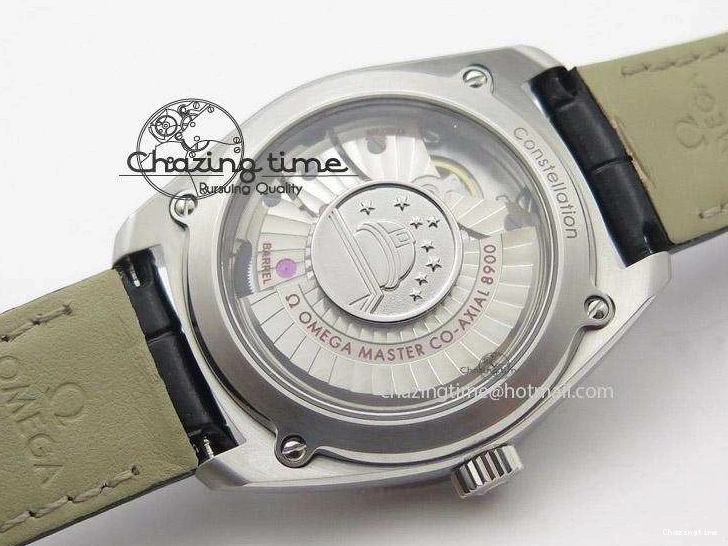 0410 Elegant Globemaster Master Chronometer SS V6F Best Edition Black Dial On Black Leather Strap A 8268